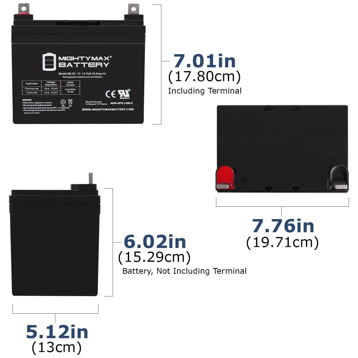 12V 35AH Rechargeable Battery Replaces 36AH CB36-12 for UPS Solar Wheelchair Mobility Scooter Alarm, Customized