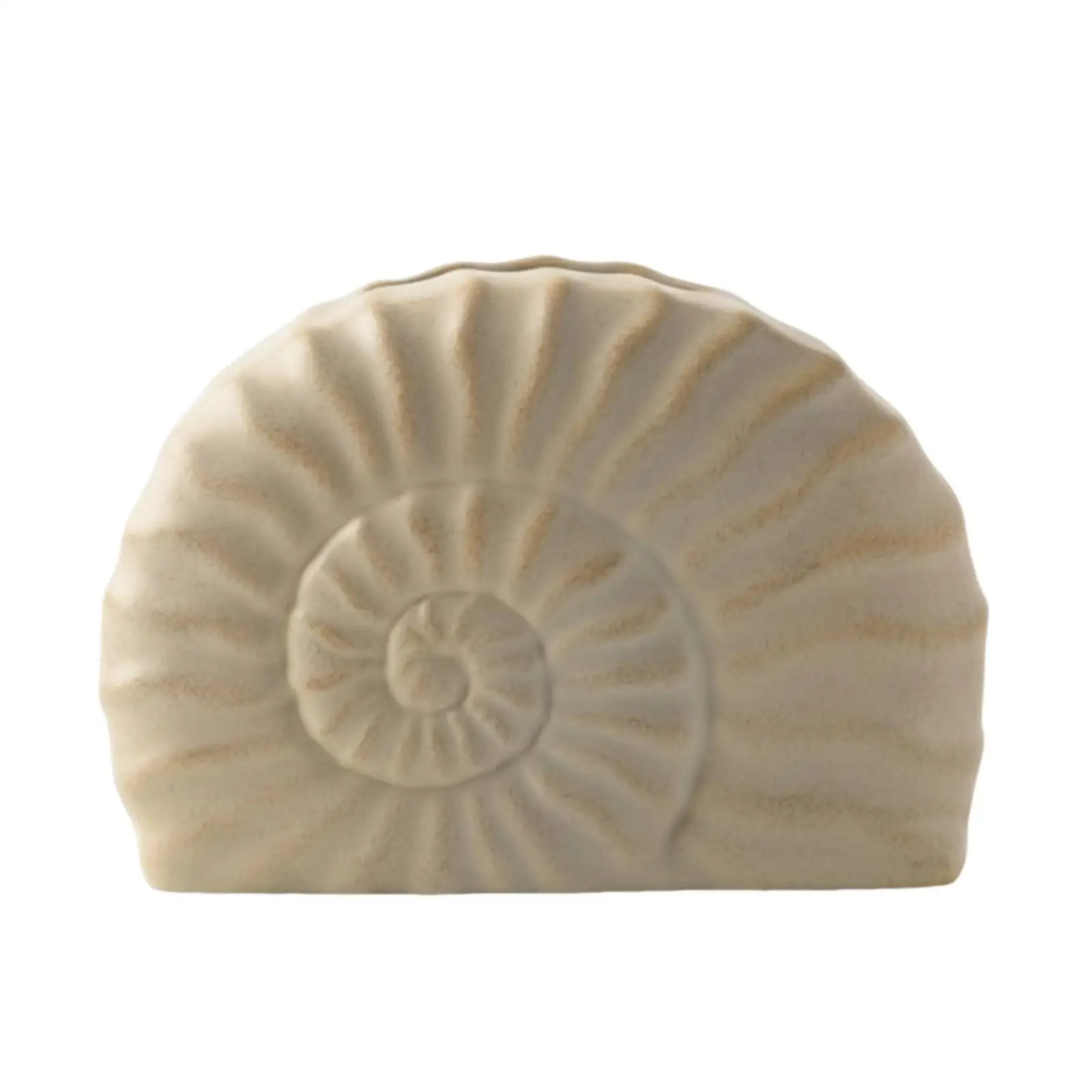 Spiral Shell Tissue Holder Sculptural Shell Tissue Box Cover Textured for Tabletop