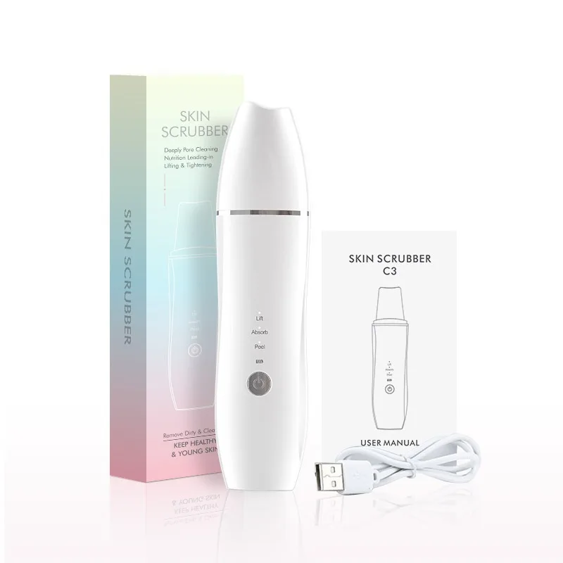 Ultradźwiękowy skrobak do skóry głębokiego oczyszczania twarzy, 4 tryby, skrobak do peelingu, oczyszczacz porów twarzy, urządzenie do liftingu skóry twarzy.