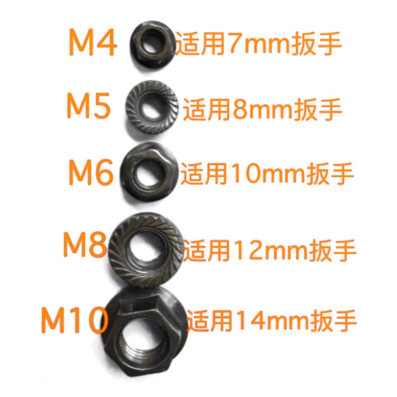 Motorcycle Scooter Hexagon Flange Nut Hexagonal Pad Anti-slip Nut Army Green M4 M5 M6 M8 M10