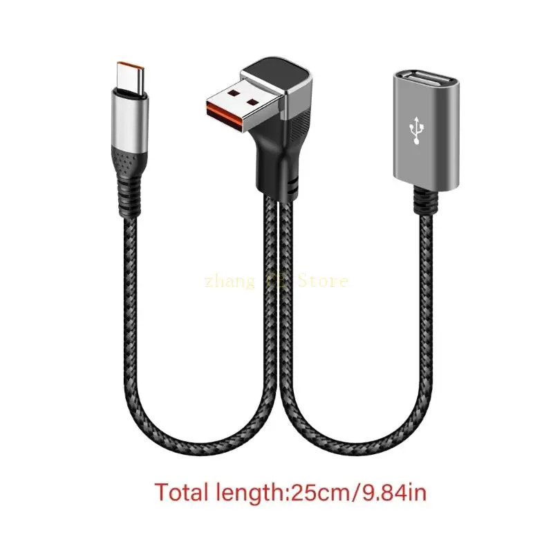 M5TD كابل USB Y منحني 90 درجة من النايلون المقوى بالنحاس USB إلى سلك C/USB #6