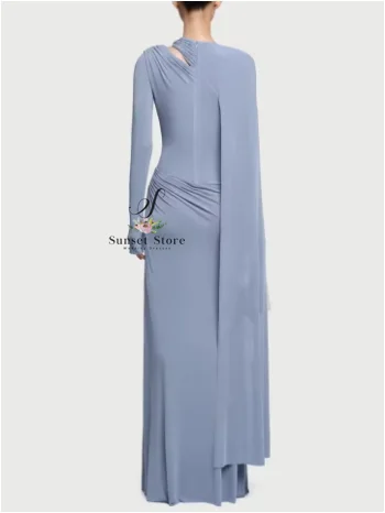 Customized   Women's Designer Dress Asymmetric Ribbon Metal Buckle Spliced Solid High Waist Floor Length Dresses 2025