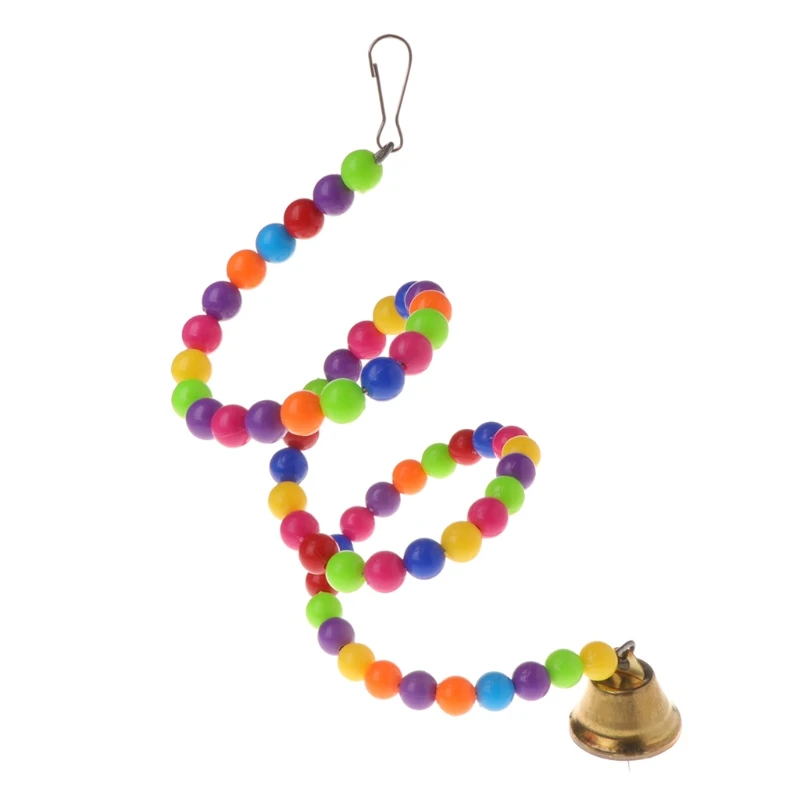 Bird Swing Perch Stand Colorful Beads Bendable Climbing Boredom Breaker