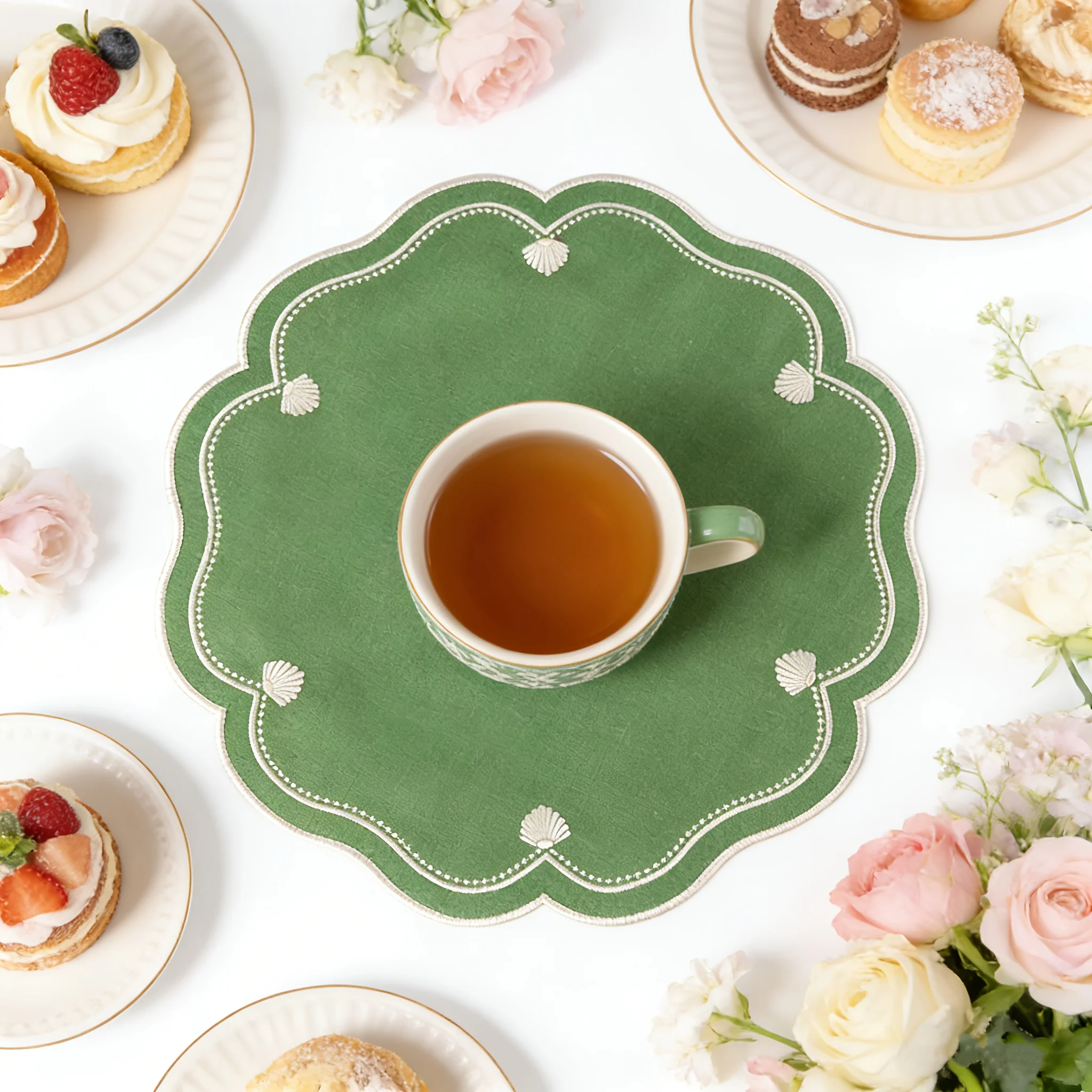1 Pieza de Servilletas de Tela Bordadas de Diferentes Grosores, Aptas para Bodas y Fiestas en Casa, Reutilizables y Personalizables