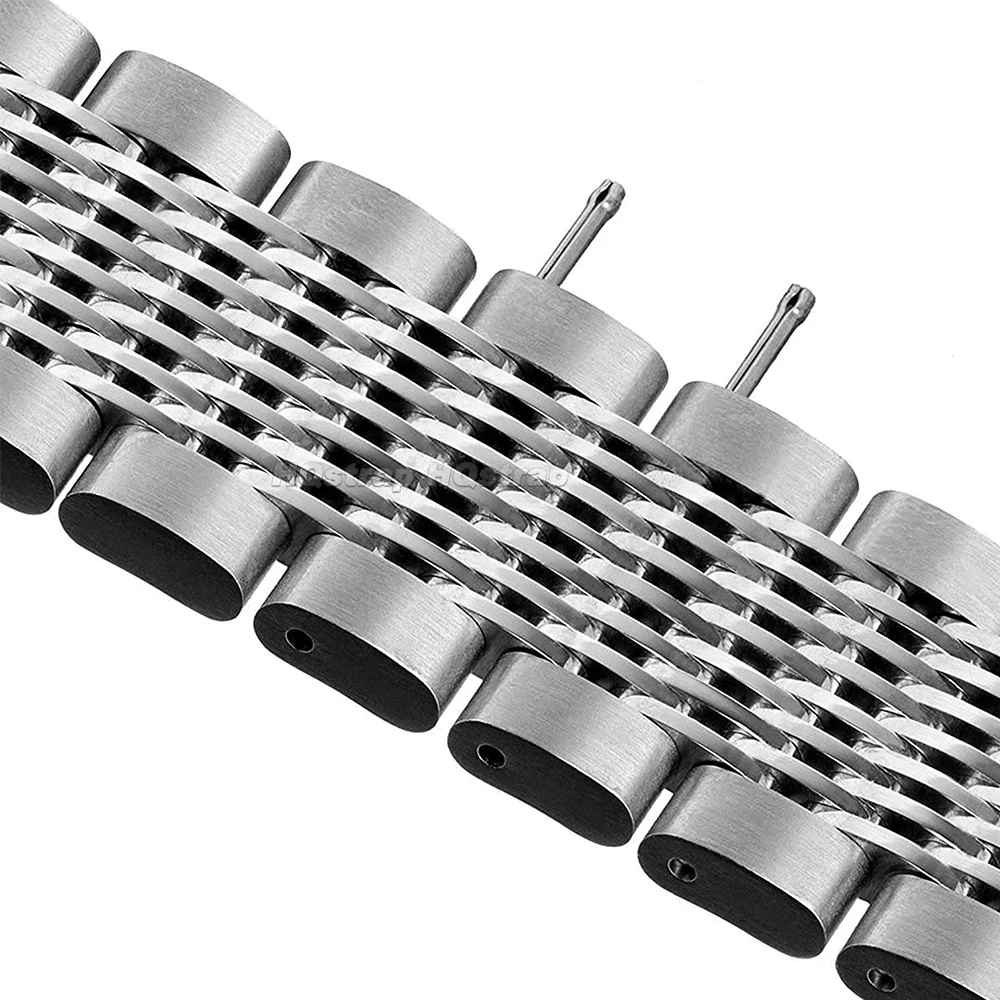 الصلبة شبكة من الاستانلس استيل سوار للطي مشبك حزام (استيك) ساعة 18 20 مللي متر 22 مللي متر 24 مللي متر المعادن العالمي حزام ل Seiko الغوص معصمه #5