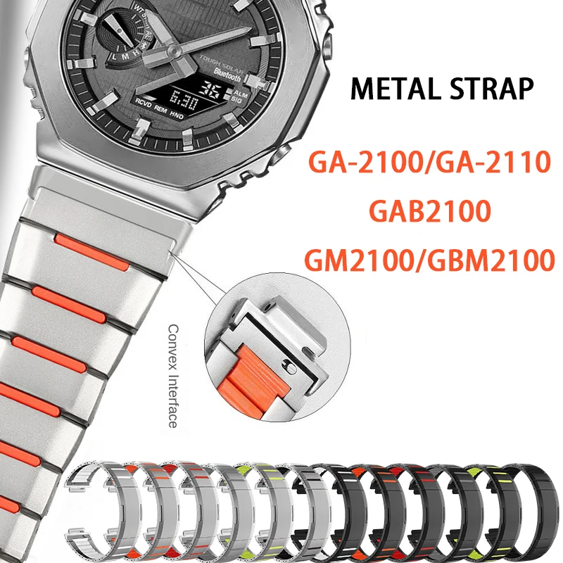 

Men Stainless Steel Wristband Modified Replacement Band For Casio G-SHOCK GA2100 GM2100 GBM2100 GA-B2100 CasiOak Parts