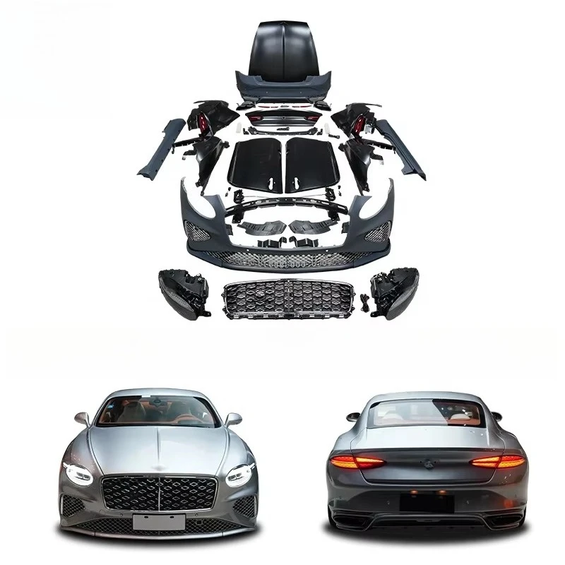 For Continental GT Coupe 2004-2019 Old to New 2025 Model Body Kit PP+Iron Material Car Bumper Headlight Side Fender
