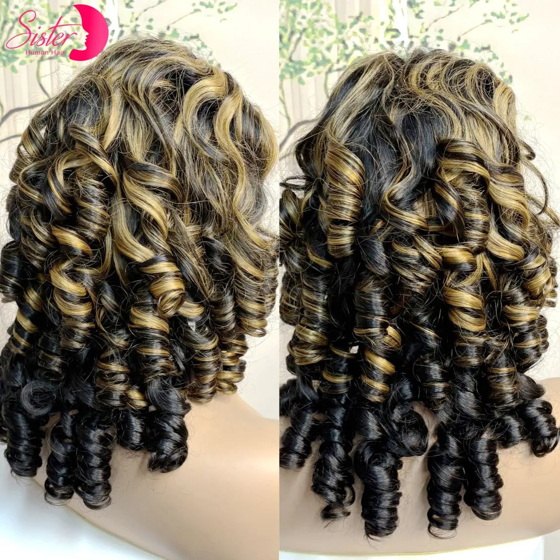 

Colored Loose Wave Human Hair Wigs 22inch 300% Density 4x4 Lace Closure Egg Roll Wavy Hair Wigs PrePlucked Remy Hair for Women