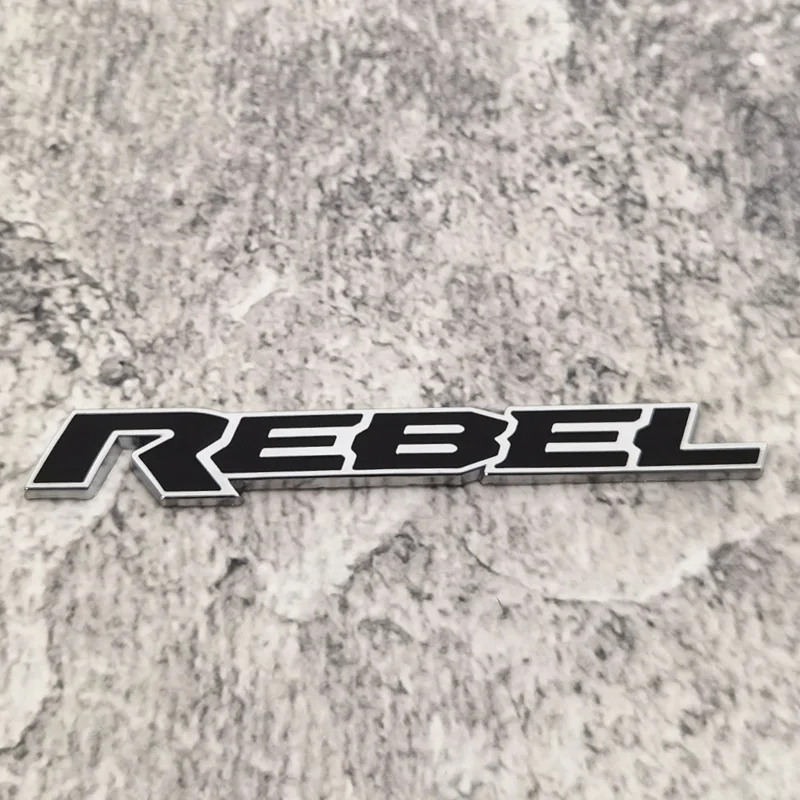 Cross-border modification of REBEL letter logo 3D solid metal REBEL English body stickers personalized letter car stickers