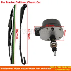 Universal 12V Windscreen Wiper Motor With Arm and Blade 105° Fit For Tractor Boat Oldtimer Classic Car NEW