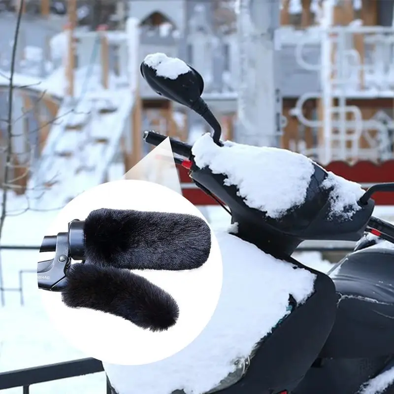 Brake Grips Warm Bike Brake Sleeve Soft Plush Thickened Non-slip Hand Protector Cycling Accessories For Long Rides Electric Tric