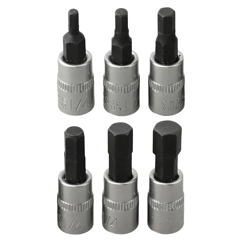 1/4 Inch Drive Hex Socket Bit Set 3mm 4mm 5mm 6mm 7mm 8mm Screwdriver Bits For Inner Hex Socket Hand Tools H3 H4 H5 H6 H7 H8