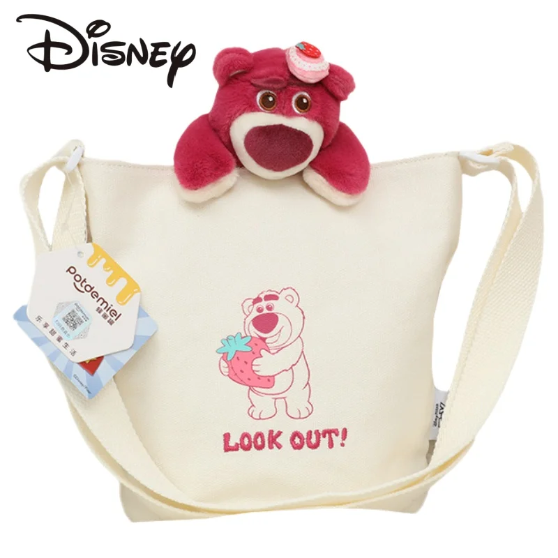

New Toy Story Canvas Crossbody Bag Lotso Shoulder Bag Anime Peripherals Large Capacity Portable Storage Holiday Gifts Commuting