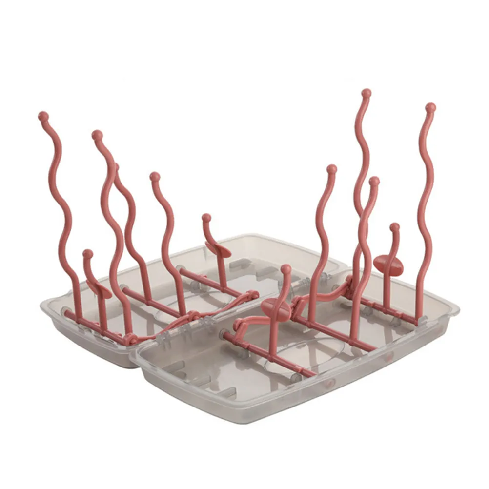 

Подставка для сушки детских бутылочек, 1 шт., красная, практичная, устойчивая, из толстого пластика, многофункциональная, удобная.