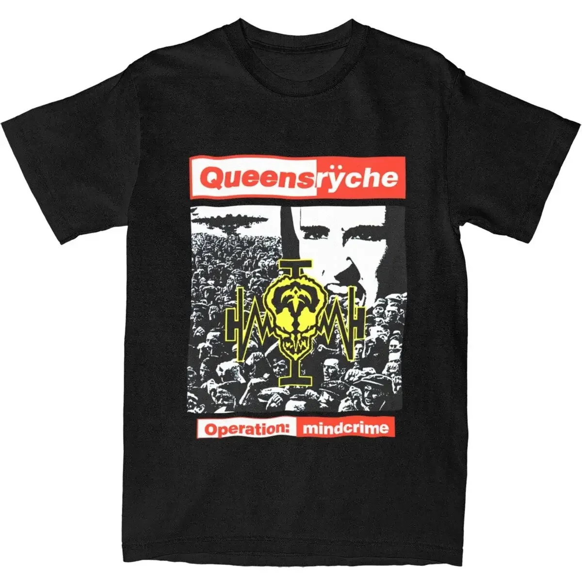 Vintage Queensryche Operation Mindcrime T Shirt for Men Women Pure Cotton Tee Shirt Unique Clothes