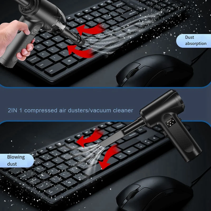 2-в-1 воздуходувка и пылесос Беспроводной пылесос Мощное всасывание Портативный для автомобильного компьютерного пылесоса Простой в использовании