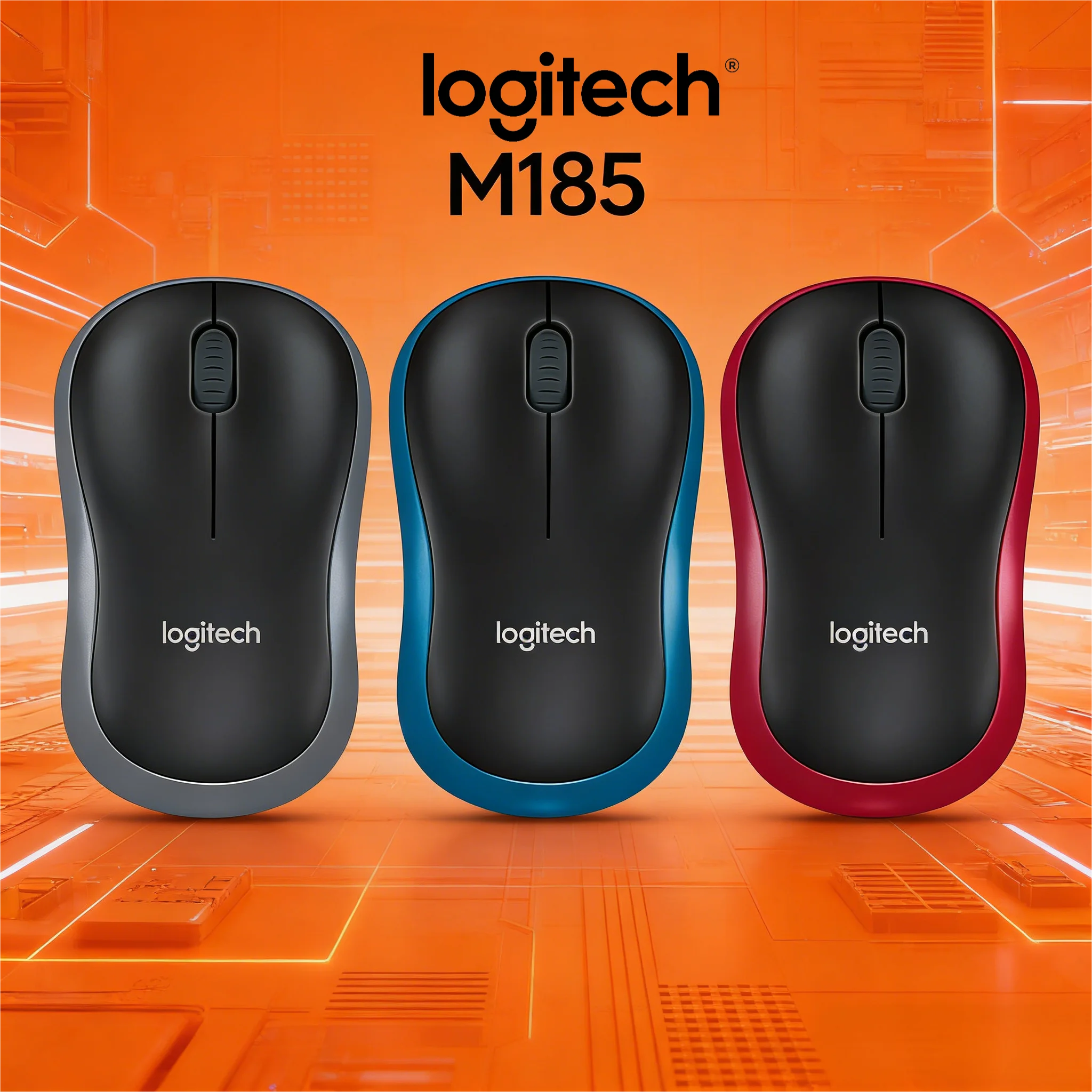 

Беспроводная мышь M185, Logitech для офиса и дома двойного назначения, USB, портативная, прочная для всех компьютеров