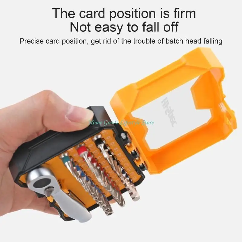 

E74E 32 Pcs/set Screwdriver Bit Set Chrome Vanadium Steel 72 Teeth Ratchet Screwdriver Slotted Torx Screw Driver
