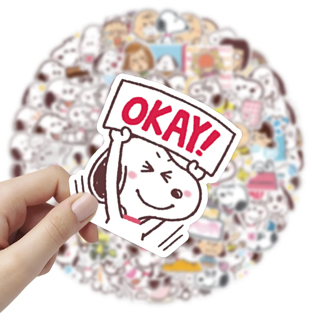 60pcs Cartoon Anime Snoopy Cute Puppy Decoration Notebook Stationery Handbook DIY Sticker