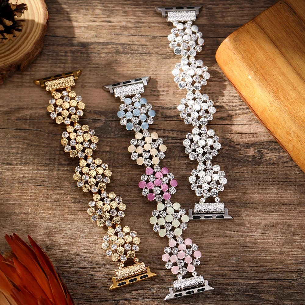 For Apple Watch Band 46mm 42mm Women Bracelet Wristband Accessories Strap For Iwatch10 11 9 Ultra 49mm 44/45/41mm Elastic Correa
