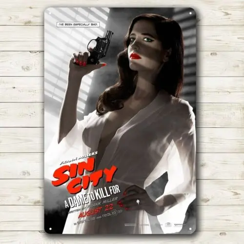 Эва зеленый металлический плакат из фильма «Sexy Sin City», Жестяная Табличка 20x30 см Эва зеленый металлический плакат из фильма «Sexy Sin City», Жестяная Табличка 20x30 см