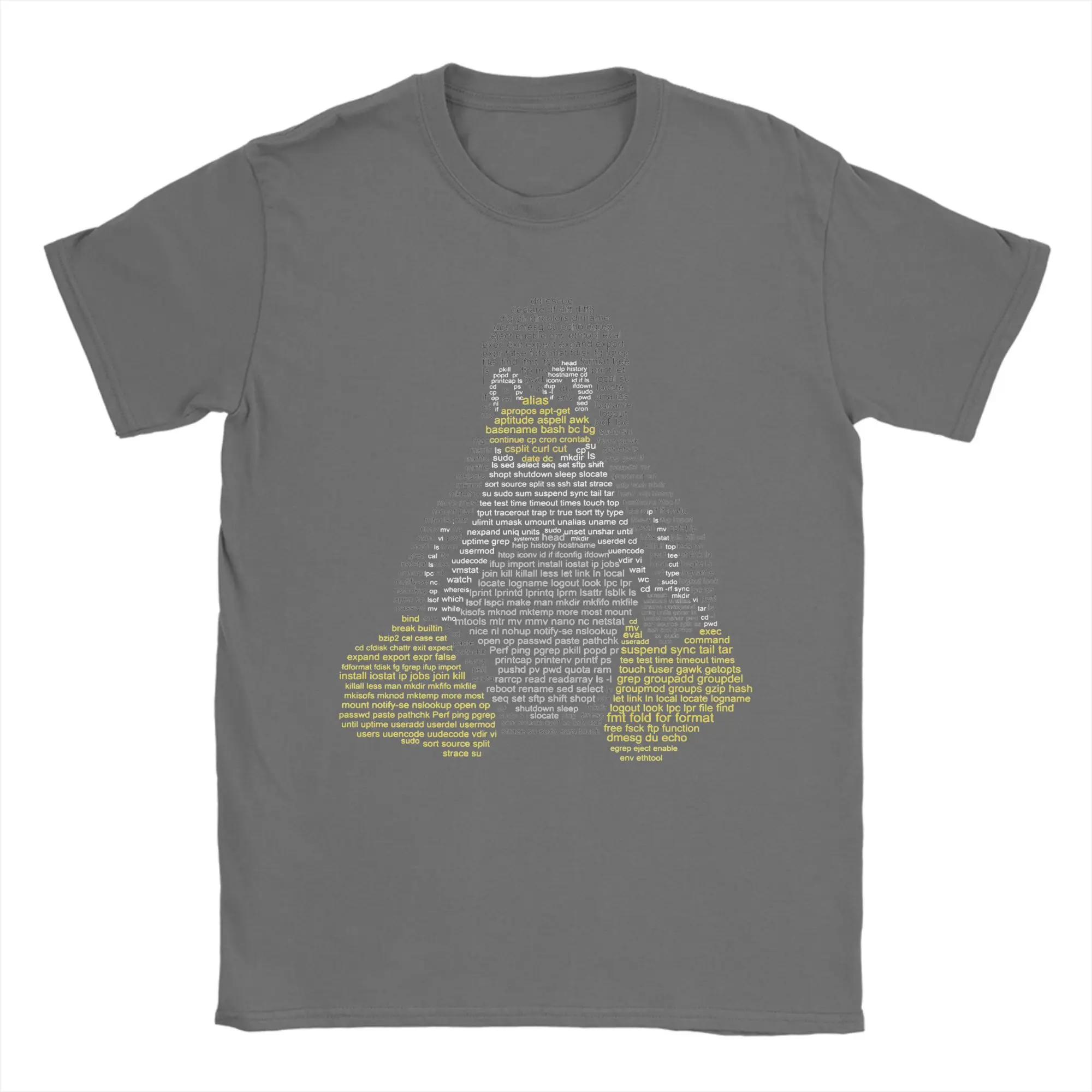Linux Penguin Bash Commands T-Shirt for Men Tux Programmer Developer  T Shirt Geek Nerd 100% Cotton Tee Shirt Plus Size Clothing
