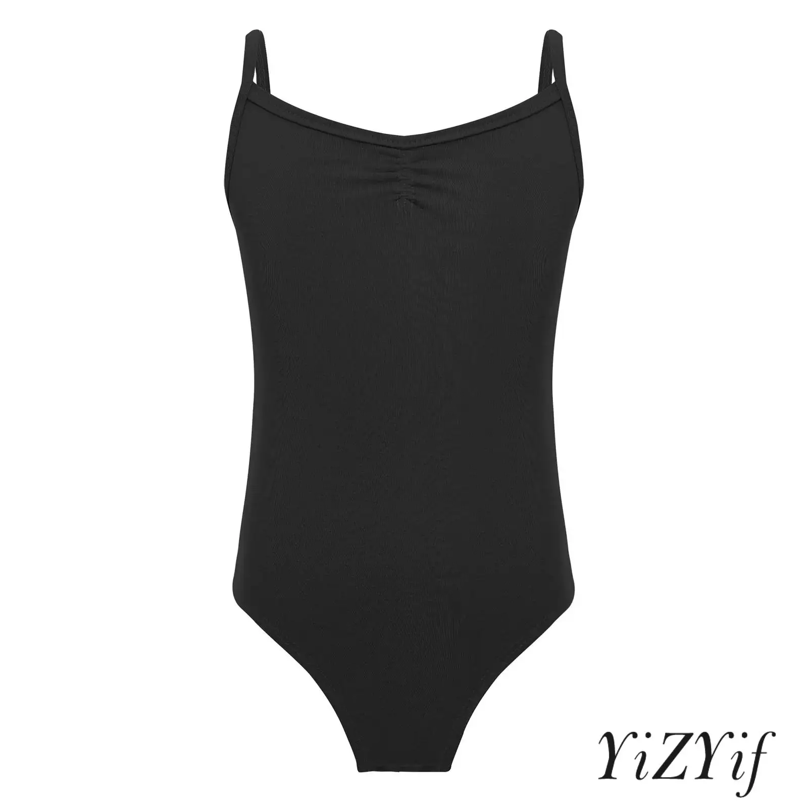 

Kids Girls Ballet Dance Gymnastics Costume Sleeveless Spaghetti Straps Strappy Back Press Button Crotch Figure Skating Leotard