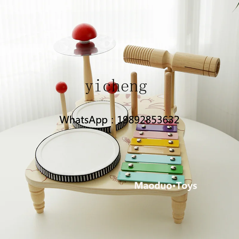 Multifunctional Wooden Drum Kit Kitten Music Station Children's Music Enlightening Early Education Educational Toys