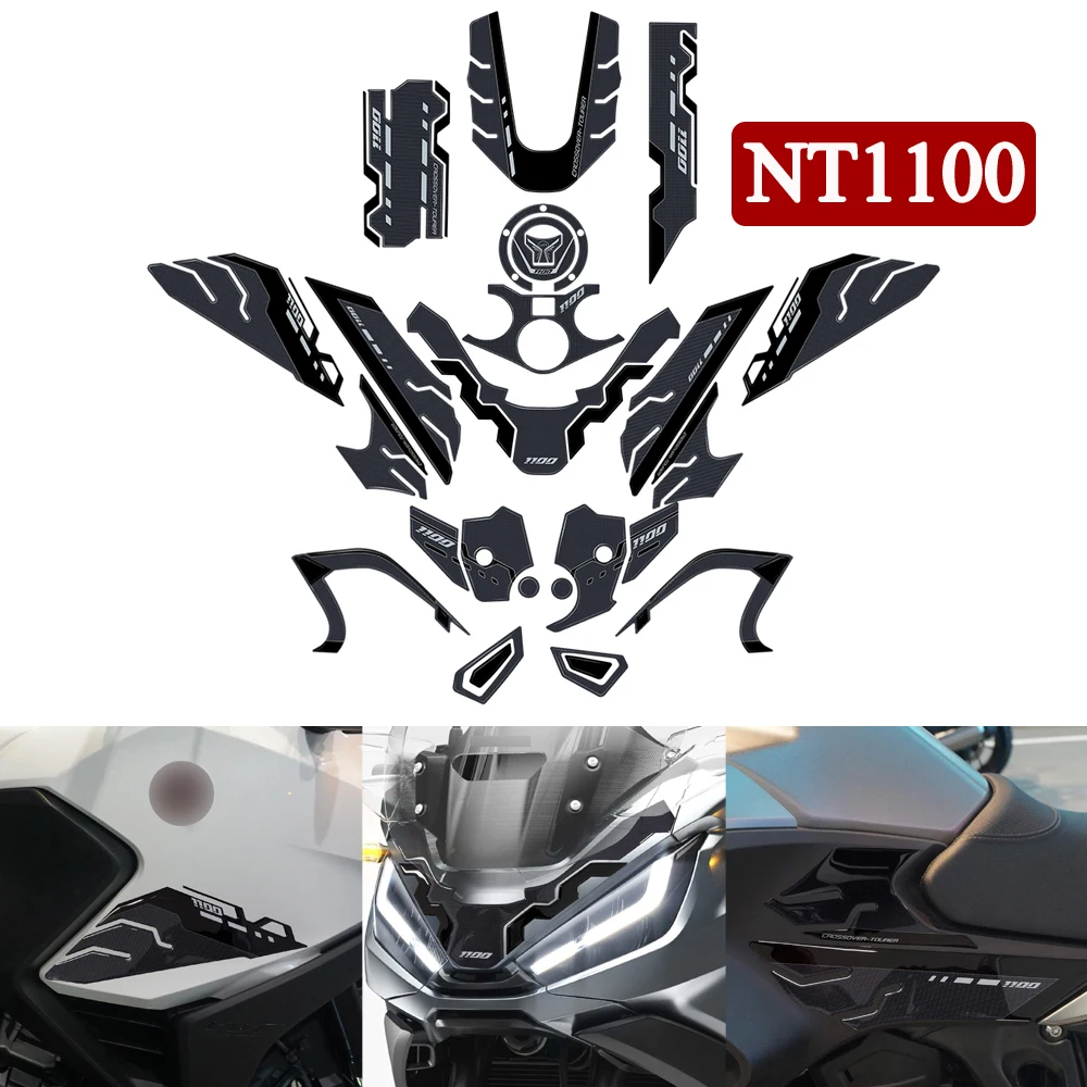 

For Honda NT 1100 Motorcycle Accessories Fuel Tank Pad NT1100 PVC Stickers Protection Kits Scratch Non - Slip Tankpads 2022-2023