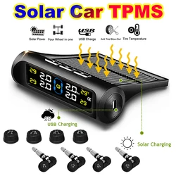 Gmai Solar Power TPMS Car Tire Pressure Alarm Monitor System Auto Security Alarm Systems Tyre Pressure Temperature Warning