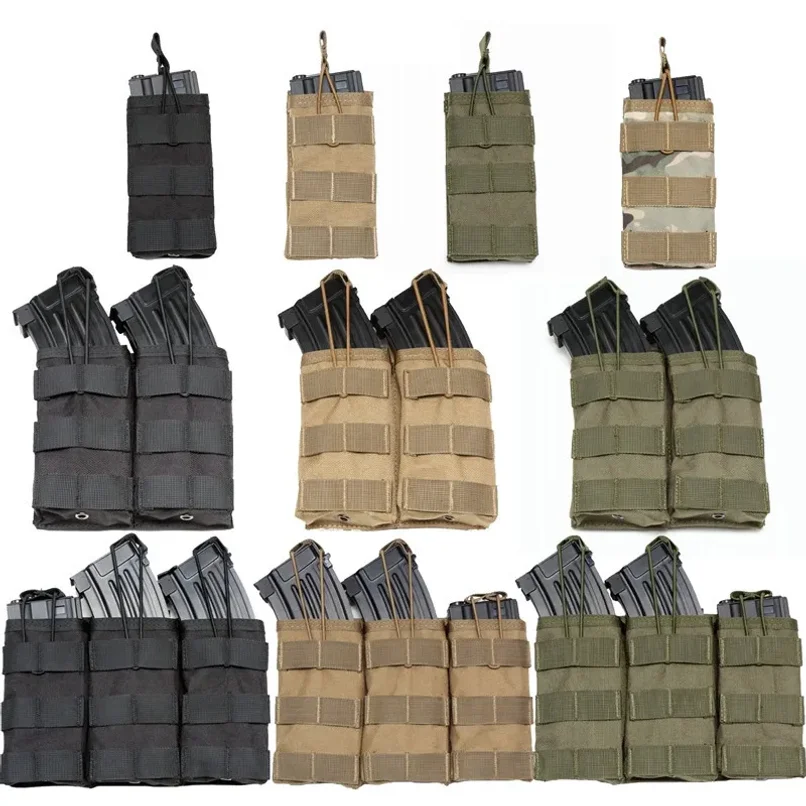 Tactical Molle Single&Double&Triple Magazine Pouches Airsoft AK 7.62 5.56mm M4 Rifle Mag Bag Tactical Gear Hunting Accessories - view 2