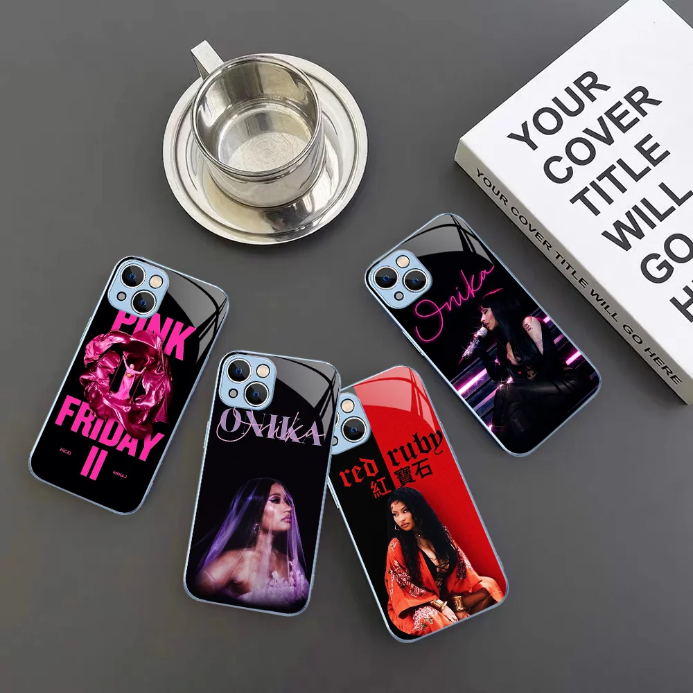 N-Nicki M-Minaj Rapper Pink Friday 2 Phone Case Tempered Glass For Iphone 14 13 12 11 Pro Mini XS MAX 14Plus X XS XR Fundas