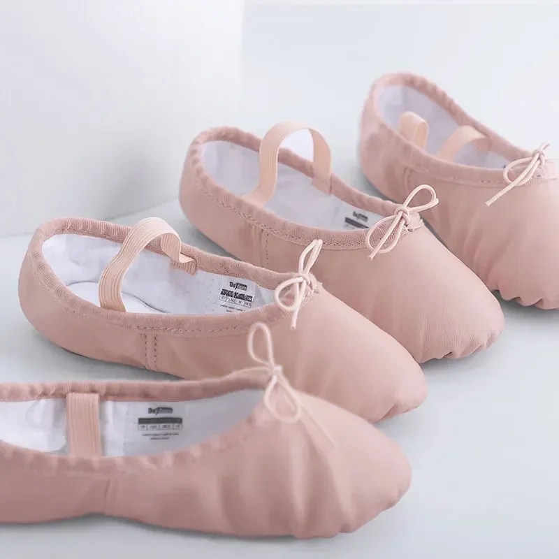 

Toddler Girls Leather Ballet Slippers Full Sole Ballet Shoes Soft Gymnastics Yoga Dance Training Shoes for Kids