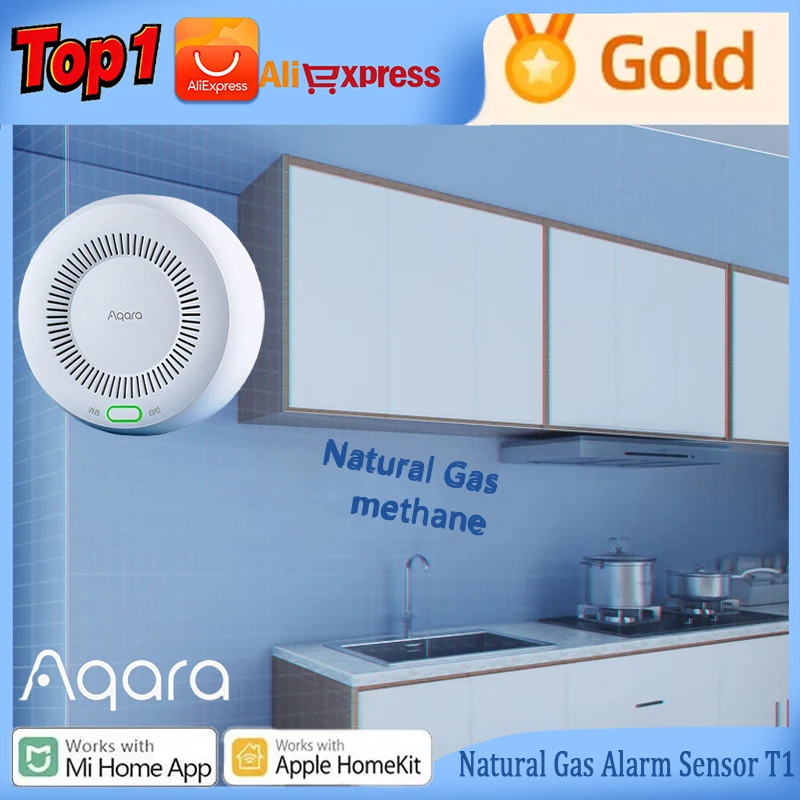 Aqara Zigbee كاشف الغاز القابل للاحتراق المطبخ مستشعر إنذار الغاز الطبيعي T1 يعمل مع تطبيق Mi Home Homekit لنظام إنذار المنزل #1