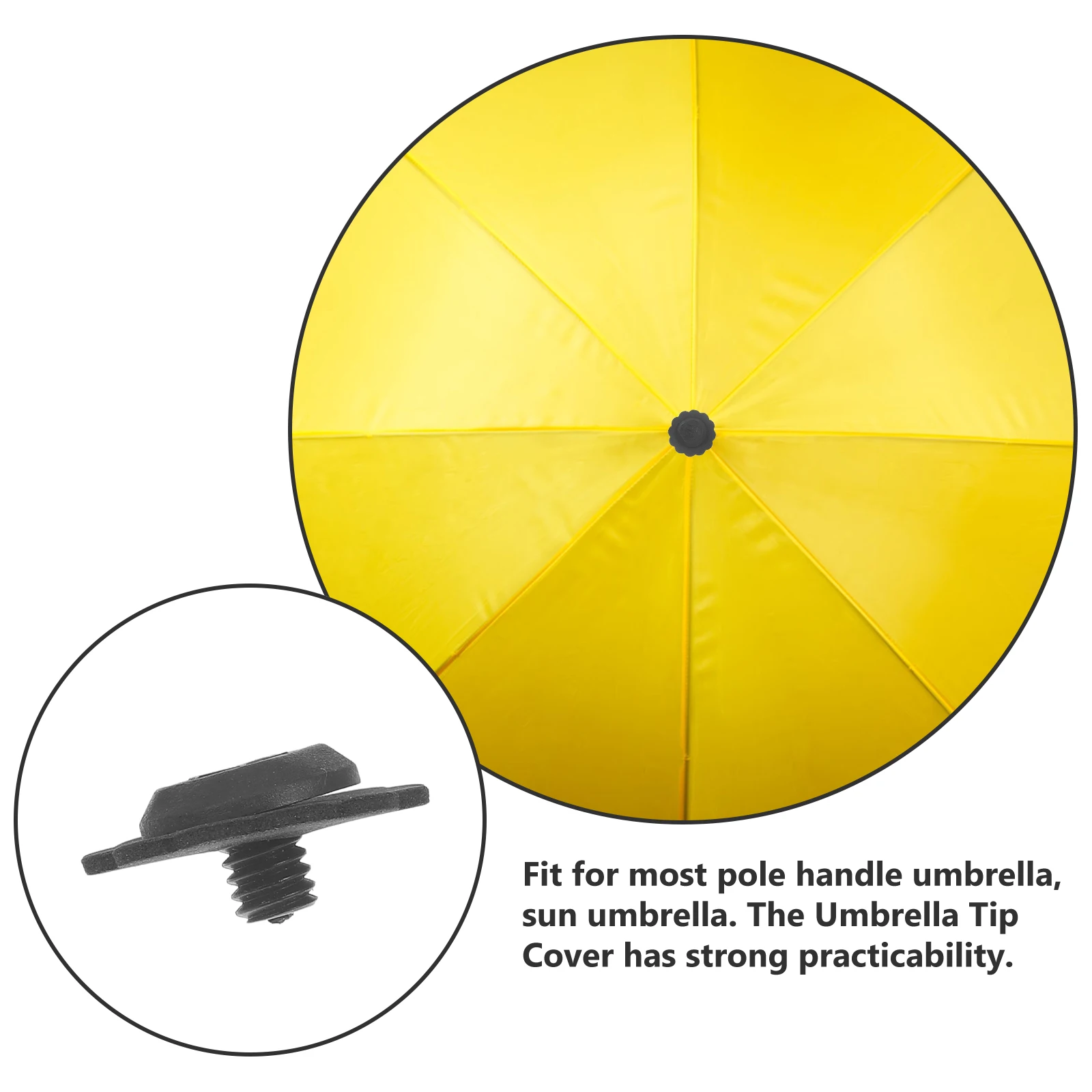 

2 set Umbrella Hat Accessories Repair Ends Tip Cover Tops Protector Plastic Fits Most Poles Sun Rain Replacement Parts Practical
