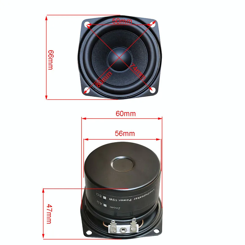 2.5 Inch Speakers Portable Bluetooth 15W 4Ohm 8Ohm Full Range Hifi Speaker DIY For Home Theater 1PC