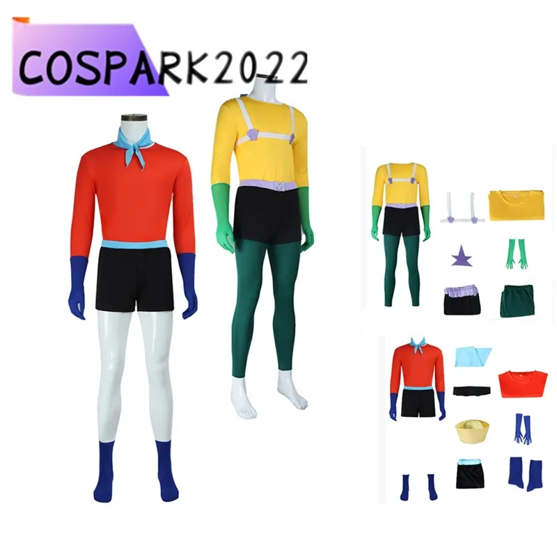 

Adult Mermaid Man Cosplay Costume Barnacle Boy Fantasia Cartoon Top Shorts Gloves Sailor Uniform Halloween Carnival Party Suit