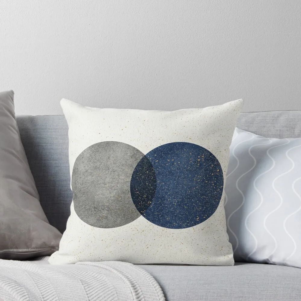 

Circle Abstract - Grey Navy Blue Texture Throw Pillow Cushion Covers For Living Room Decorative Cover For Living Room pillow