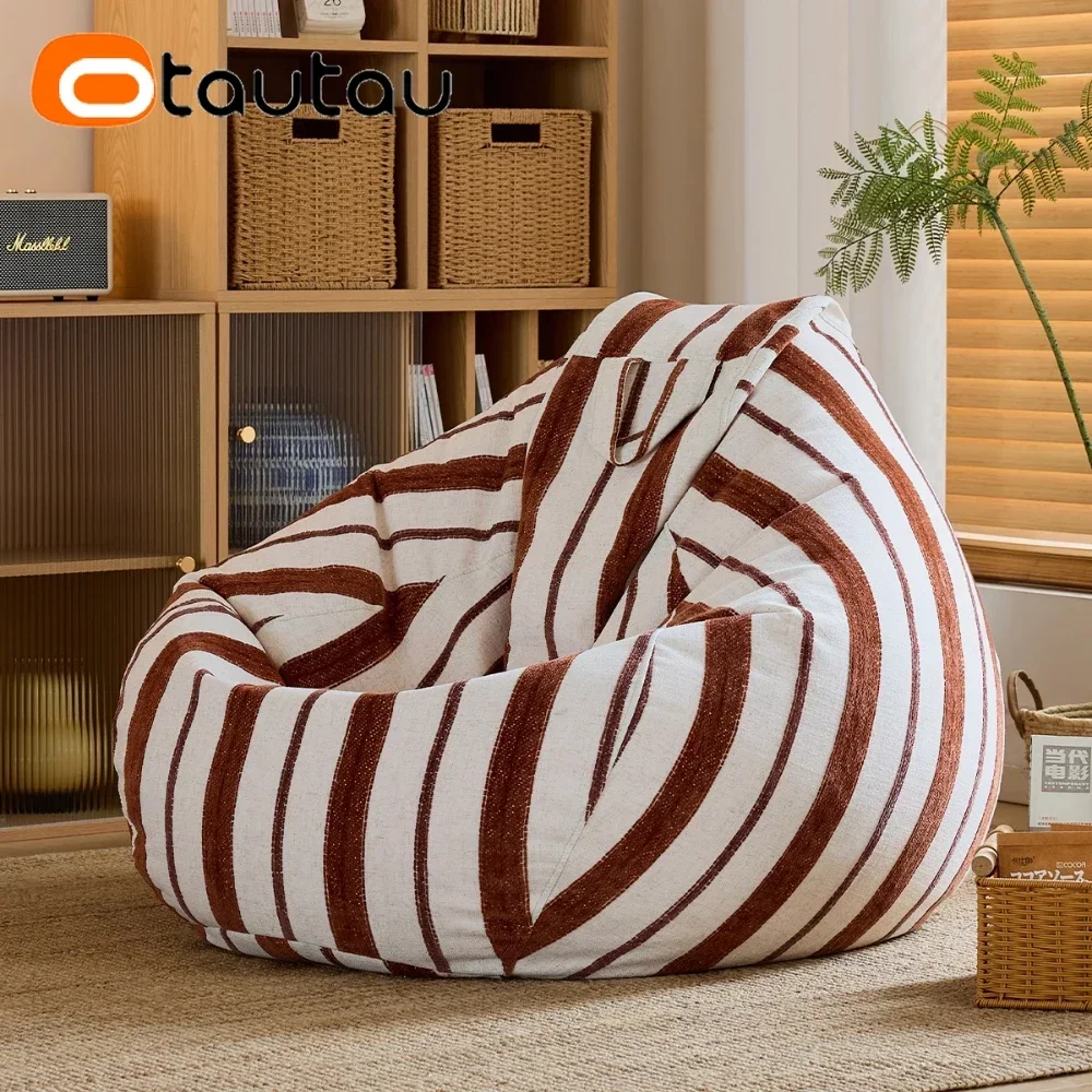 OTAUTAU Quality Cotton Linen Bean Bag Cover DD165【No Filler Inside! You Need To Buy Filler By Yourself !】 view 6