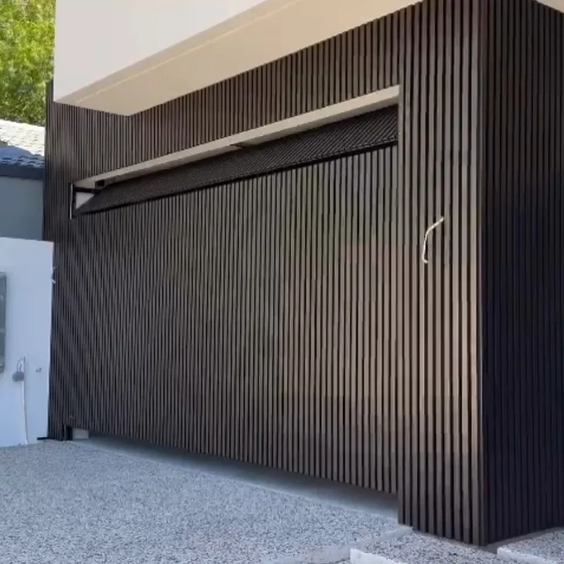 

Customization Dark Brown Garage Door With Natural Woodgrain Texture And Smooth Finish For Residential Garages Garage Door