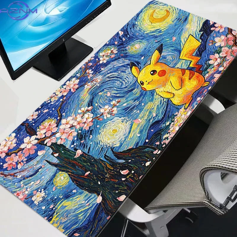 Cherry Blossom Pokemon Pikachu Mouse Pad Professional E-sports Gamers Speed Pc Gaming Rubber Keyboard Notbook Desk Mat Mousepad