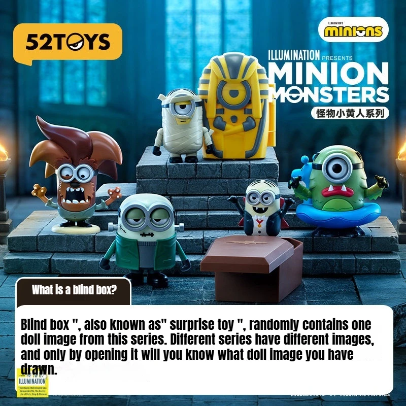 

New 52TOYS Minion Monsters Series Action Figure Blind Box Movie Peripheral Winding Movable Minion Toy Doll Gift For Kids Anime