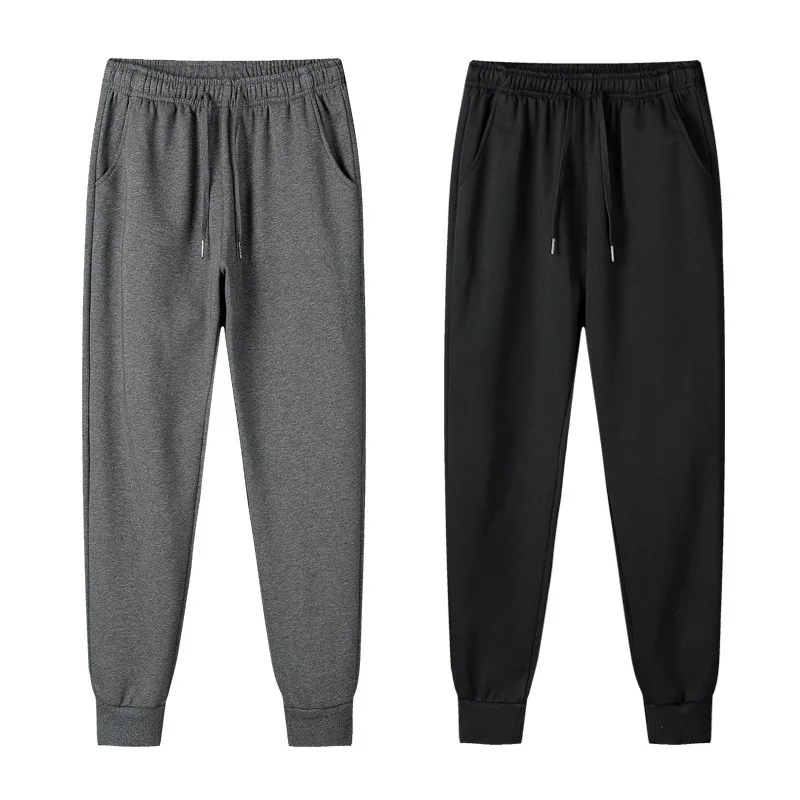 Pantalones largos de invierno para hombre con pantalones deportivos añadidos y gruesos, pantalones de chándal sueltos atados con pierna de lana de cordero para hombre