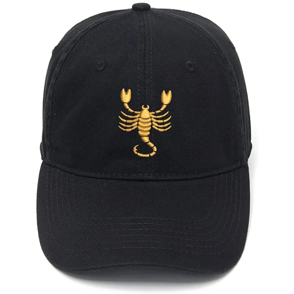 

Lyprerazy Men's Baseball Cap Scorpion Embroidery Hat Cotton Embroidered Casual Baseball Caps