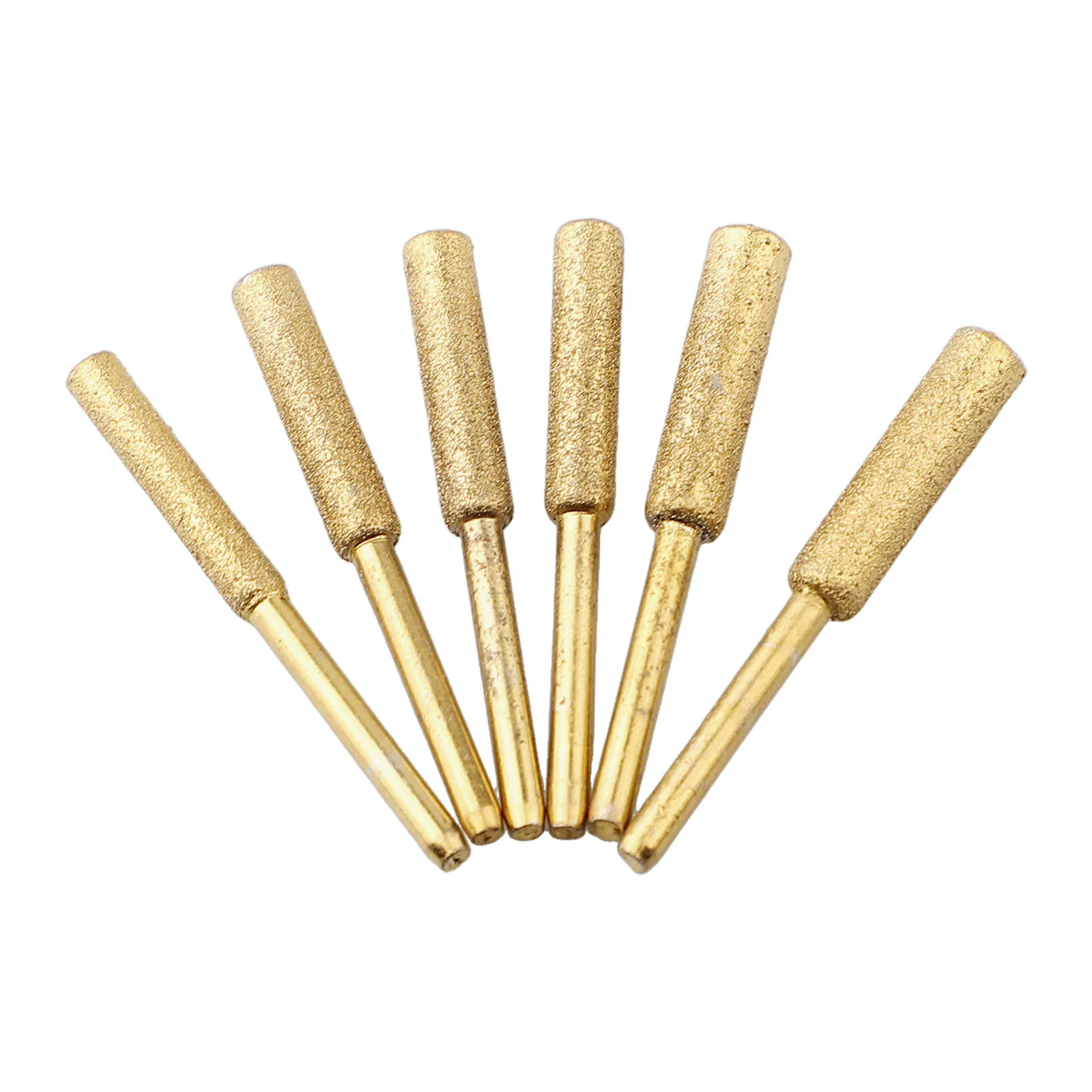 6Pcs 코팅 원통형 버 전기 톱 에너 4.0mm 4.8mm 5.5mm 그라인더 체인 톱 연삭 연삭석 파일 체인 연삭 도구 키트