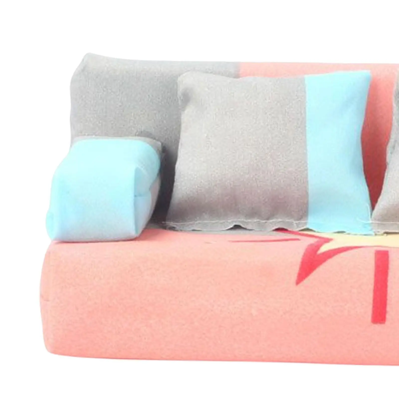 3個入り ランダムカラー アクセサリー ドールハウス 家具 デコレーション ミニソファモデル 枕2個付き ドールハウス ソファ 枕セット リビングルーム用