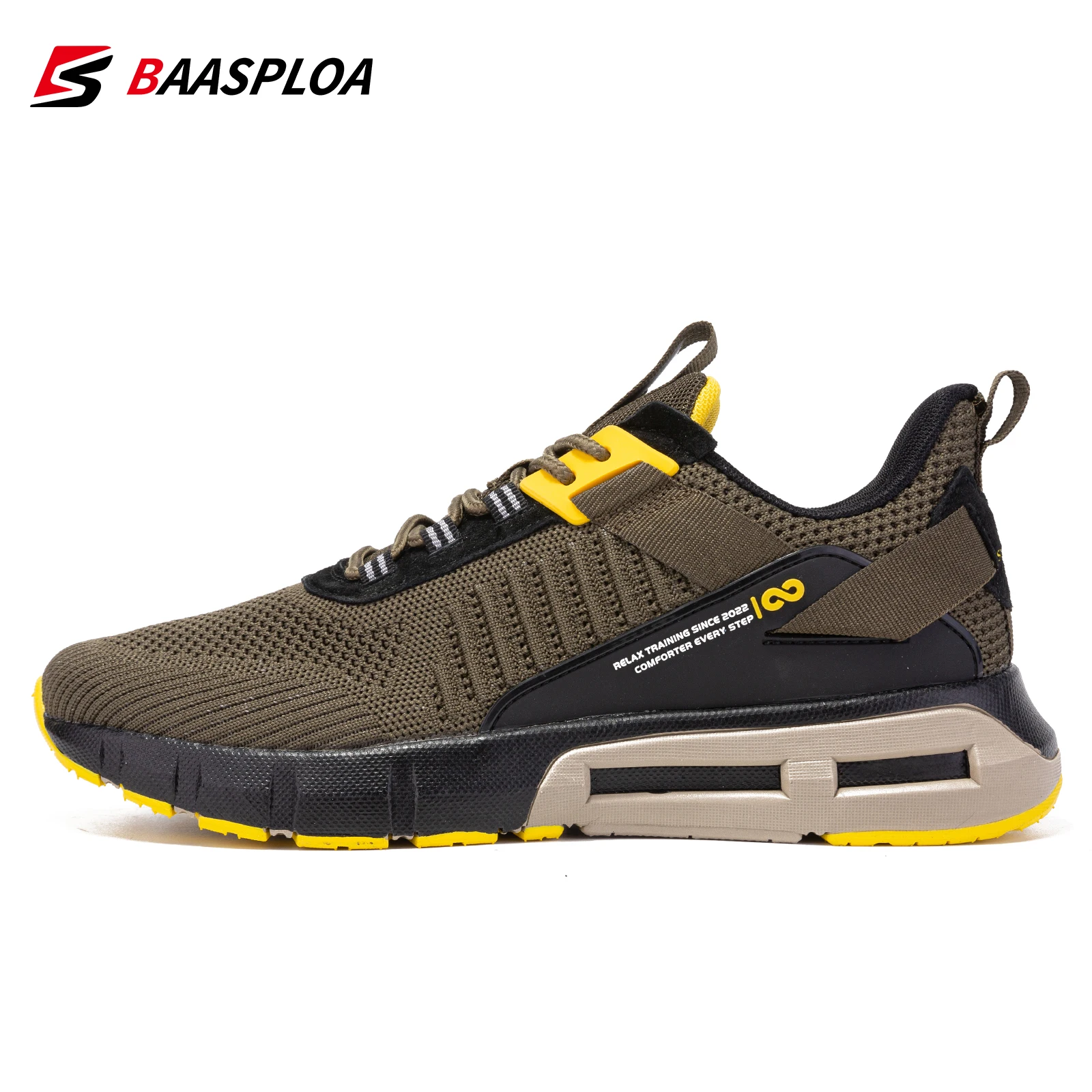 Baasploa, nuevas zapatillas de deporte a la moda para hombre, zapatos transpirables para caminar, zapatos informales de malla resistentes al