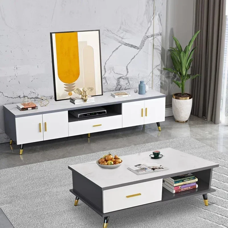 

White Fireplace Tv Stands Bedroom Floor Shelf Drawers Storage Nordic Organizer Tv Table Luxury Muebles Para Tv Replica Furniture