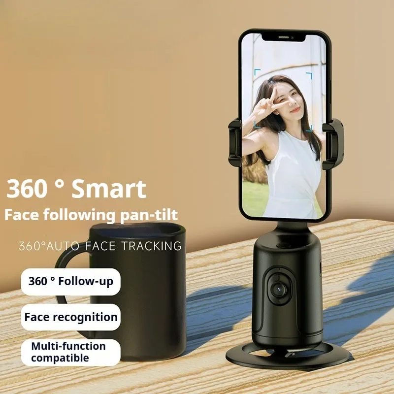 360 Degree AI Tracking Phone Gimbal Stabilizer Face Recognition Anti Shake for Live Streaming Vlogging Content Creators