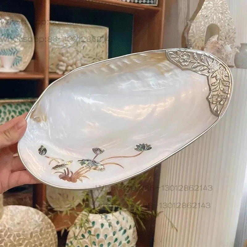 Natural Large Shell Tray, Fruit Plate Storage, Jewelry Storage, Decorative Ornaments